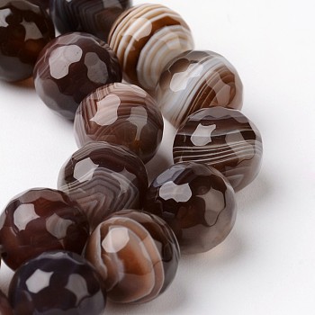Natural Botswana Agate Bead Strands, Faceted, Round, 10mm, Hole: 1mm, about 38pcs/strand, 15 inch