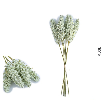 6pcs Lavender Plastic Simulation Artificial Flower, Artificial Flower for Indoor & Outdoor Decoration, Pale Green, 300x350mm