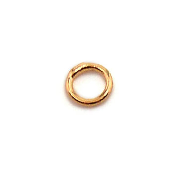Brass Linking Rings, Round, Real 14K Gold Plated, 6x1mm, Inner Diameter: 4.5mm