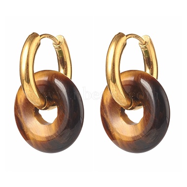 Handmade Natural & Synthetic Gemstone Dangle Hoop Earrings(EJEW-JE04577)-2