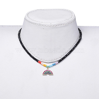 Glass Beads Pendants Necklaces(NJEW-JN02562)-6