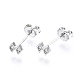 Brass Micro Pave Clear Cubic Zirconia Stud Earrings(EJEW-T046-31P-NF)-1
