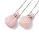 Openable Faceted Natural & Synthetic Mixed Stone Perfume Bottle Pendant Necklaces for Women(NJEW-F296-04P)-2