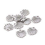 304 Stainless Steel Charms, Shell, Stainless Steel Color, 14x13.1x1mm, Hole: 1.5mm(STAS-Q201-T202)