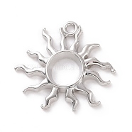Rack Plating Alloy Pendants, Cadmium Free & Lead Free & Nickle Free, Sun Charm, Silver, 24x25x3mm, Hole: 2mm(FIND-I037-28S)