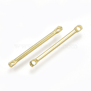 Brass Links connectors, Real 18K Gold Plated, 20x2x1.5mm, Hole: 1mm(X-KK-S348-193)