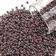 TOHO Round Seed Beads, Japanese Seed Beads, (460) Opaque Brown Gold Luster, 11/0, 2.2mm, Hole: 0.8mm, about 50000pcs/pound(SEED-TR11-0460)