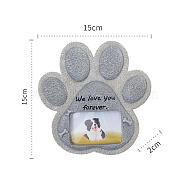Resin Dog Tombstone Commemorate Photo Frame, for Tabletop Display Photo Frame, Word We Love You Forever, Paw Print, 20x150x150mm, Inner Diameter: 70x45x10mm(ANIM-PW0001-160A)