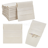 Double-Sided Faux Suede Jewelry Flap Pouches, Folding Envelope Bag for Earrings, Bracelets, Necklaces Packaging, Old Lace, 9.7x9.4cm(TP-WH0007-09B)