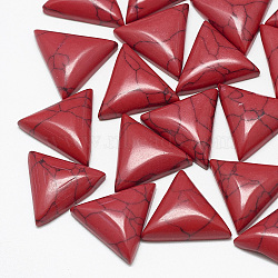 Synthetic Turquoise Cabochons, Dyed, Triangle, Red, 6.5~7x7.5x3mm(TURQ-S290-29C-02)