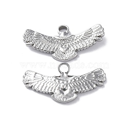 304 Stainless Steel Pendants, Eagle Charm, Stainless Steel Color, 13x25.5x2.5mm, Hole: 2.3mm(STAS-P324-02P)