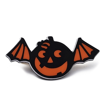 Halloween Theme PVC Alligator Hair Clips, with Iron Findings, Hair Accessories for Girls Women, Bat, 38.5x79.5x2.5mm