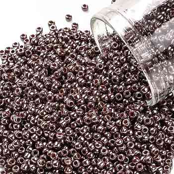 TOHO Round Seed Beads, Japanese Seed Beads, (460) Opaque Brown Gold Luster, 11/0, 2.2mm, Hole: 0.8mm, about 50000pcs/pound