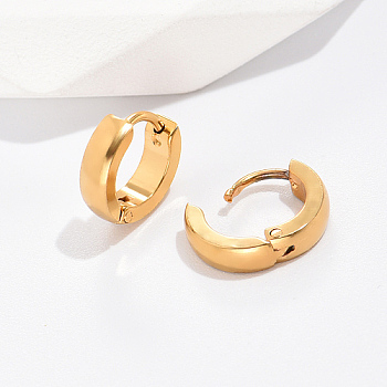304 Stainless Steel Hoop Earrings, Golden, 10mm