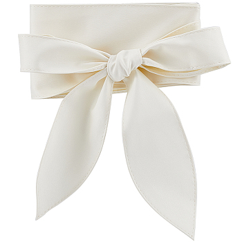 Imitation Leather Wrap Around Chain Belt, No Buckle Cinch Waist Belt for Shirt Dress Overcoat, Floral White, 96-1/8 inch(244cm)