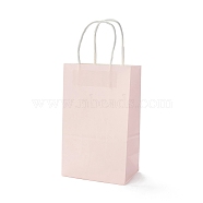Rectangle Paper Bags, with Handles, for Gift Bags and Shopping Bags, Misty Rose, 21.5x13x7.9cm, Fold: 21.5x13x0.2cm(CARB-F010-01B)