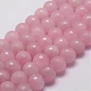 Natural Rose Quartz Beads Strands, Faceted, Round, 6mm, Hole: 1mm, about 61pcs/strand, 14.9 inch~15.1 inch(G-D840-20-6mm)