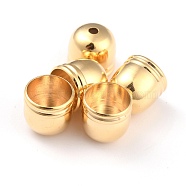 Brass Core End Caps, Long-Lasting Plated, Column, Real 24K Gold Plated, 9x9mm, Hole: 1.6mm, Inner Diameter: 8mm(KK-O139-15E-G)