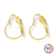 925 Sterling Silver Leverback Earring Findings, Real 18K Gold Plated, 14.5x11x3mm, Hole: 2.5mm, Pin: 0.7mm(STER-E068-04G)