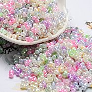 Glass Seed Beads, Opaque Colours Luster, Peanut, Colorful, 6x3x3mm, Hole: 1.2mm, about 444pcs/50g(X-SEED-K009-02B-23)