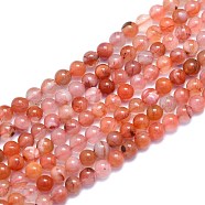 Natural South Red Agate Beads Strands, Round, 6~6.5mm, Hole: 0.8mm, about 60pcs/Strand, 14.96 inch(38cm)(G-K310-C03-6mm)
