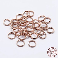 925 Sterling Silver Split Jump Rings, Double Loop Jump Rings, Round Rings, Rose Gold, 4x2mm, Inner Diameter: 2.5mm(STER-F036-01RG-1x4mm)