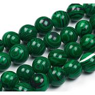 Synthetic Malachite Beads Strands, Round, 14mm, Hole: 1mm, about 28pcs/strand, 15.7 inch(40cm)(G-G832-01-14mm)