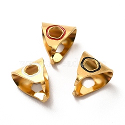 304 Stainless Steel Snap on Bails, with Enamel, Triangle, Golden, Mixed Color, 9x8x7mm, Pin: 1mm(STAS-I193-10G)