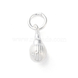 925 Sterling Silver Sea Animal Shell Shape Charms, with Jump Rings, Shell Shape, 11.5x5x4.5mm, Hole: 3.7mm(STER-E071-02S-08)