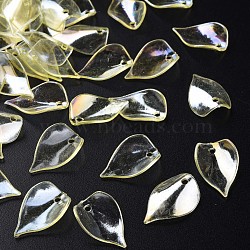 Transparent Acrylic Beads, AB Color, Petal, Champagne Yellow, 21x14x1mm, Hole: 2mm, about 2300pcs/500g(MACR-S373-103-C01)
