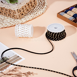 2 Rolls 2 Colors Faux Suede Cord, with Golden Tone Alloy Rivet, For Punk Rock Jewelry Making, Mixed Color, 5x2.5mm, about 5.46 yards(5m)/roll, 1 roll/color(LW-LP0001-06)