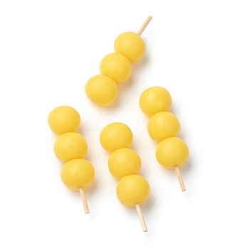 Imitation Food Resin Barbecue Skewer Model Toy, Display Decorations, Japanese Dango, Yellow, 59.5~67.5x17.5x17.5mm