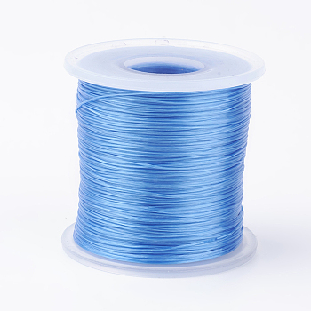 Japanese Flat Elastic Crystal String, Elastic Beading Thread, for Stretch Bracelet Making, Cornflower Blue, 0.5mm, about 328.08 yards(300m)/roll
