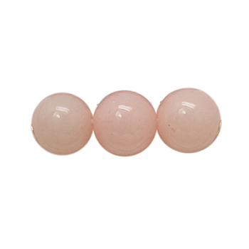 Natural Mashan Jade Beads Strands, Dyed, Round, Pink, 8mm, Hole: 1mm, about 50pcs/strand, 16 inch
