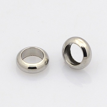 Ring 304 Stainless Steel Spacer Beads, Metal Findings for Jewelry Making Supplies, Stainless Steel Color, 6x2mm, Hole: 4mm