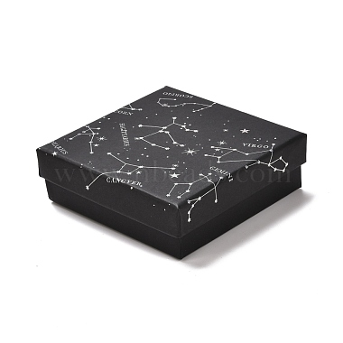 Black Square Paper Jewelry Set Box
