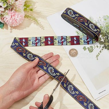 Ethnic Style Embroidery Polyester Ribbon(SRIB-WH0007-02B)-3