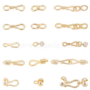 Real 18K Gold Plated Brass Hook and S-Hook Clasps