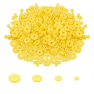 110mm Yellow Disc Polymer Clay Beads
