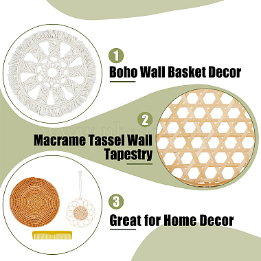 1 Set Handmade Macrame Cotton Woven Flower Wall Hanging(AJEW-DC0001-21)-4