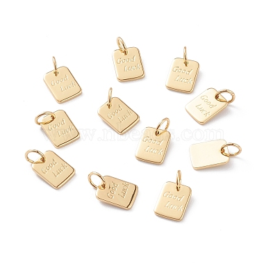 Real 18K Gold Plated Rectangle Brass Charms