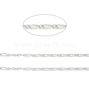 Rhodium Plated 925 Sterling Silver Figaro Chains(STER-F052-15P)-2