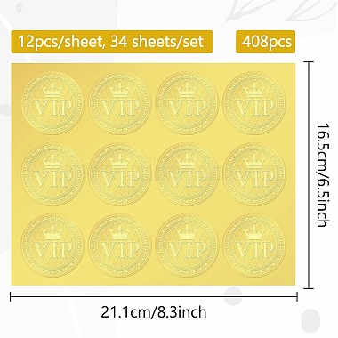 34 枚の粘着金箔エンボス ステッカー(DIY-WH0509-001)-2