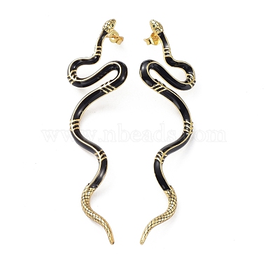 Black Snake Cubic Zirconia Stud Earrings