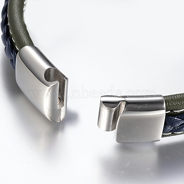 geflochtenen Lederband Armbänder für Männer(BJEW-H559-15)-5