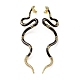 Real 18K Gold Plated Vivid Snake Enamel Stud Earrings(EJEW-B007-01G)-1
