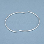 Brass Tube Beads, Cadmium Free & Lead Free, Long-Lasting Plated, Curved Beads, Tube, 925 Sterling Silver Plated, 56x2mm, Hole: 1.4mm(X-KK-Y003-88B-S)