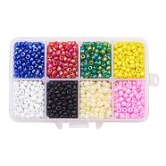 1 Box 6/0 Glass Seed Beads Round  Loose Spacer Beads, Mixed Color, 4mm, Hole: 1mm, about 1900pcs/box(SEED-X0050-4mm-07)