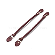 Leaf End Microfiber Leather Sew on Bag Handles, with Alloy Studs & Iron Clasps, Bag Strap Replacement Accessories, Dark Red, 39.5x3.15x1.25cm(FIND-D027-12F)