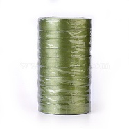 Single Face Satin Ribbon, Polyester Ribbon, Yellow Green, Size: about 5/8 inch(16mm) wide, 25yards/roll(22.86m/roll), 250yards/group(228.6m/group), 10rolls/group(SRIB-Y052)